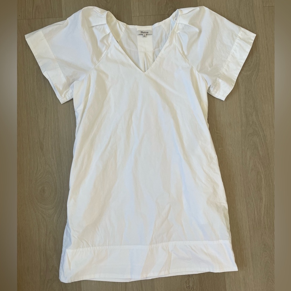 Madewell Woman Medium Dress White Cotton Pockets Minimal Classic Summer Coastal